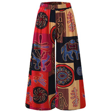 Load image into Gallery viewer, Women's Wide Leg Boho Harem Pants Gypsy Hippie Indian Thailand Bohemian Palazzo Pants Smocked Waist Aladdin Trousers shirt