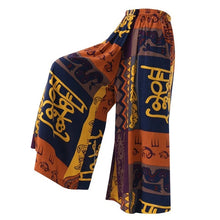 Load image into Gallery viewer, Women's Wide Leg Boho Harem Pants Gypsy Hippie Indian Thailand Bohemian Palazzo Pants Smocked Waist Aladdin Trousers shirt