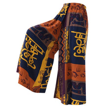 Load image into Gallery viewer, Women's Wide Leg Boho Harem Pants Gypsy Hippie Indian Thailand Bohemian Palazzo Pants Smocked Waist Aladdin Trousers shirt