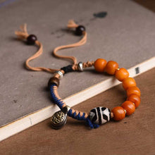 Load image into Gallery viewer, Tibetan Style Woven Bracelet, Agate, Bead, Cotton Thread, Bracelet Headgear, Minority Ethnic Style Couple Bracelet Gift