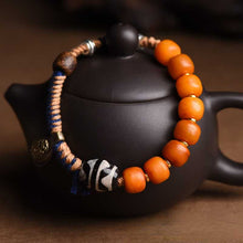 Load image into Gallery viewer, Tibetan Style Woven Bracelet, Agate, Bead, Cotton Thread, Bracelet Headgear, Minority Ethnic Style Couple Bracelet Gift