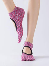 Load image into Gallery viewer, Reallion Women Backless Non-Slip Cotton Massage Sport Yoga Socks Breathable Pilates Fitness Workout Gym Yoga Socks Fingers Socks