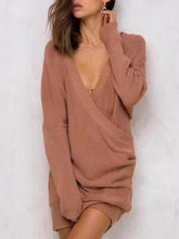 Load image into Gallery viewer, Knitting V-neck Long Sweater Tops