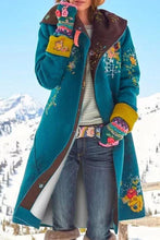 Load image into Gallery viewer, Winter Vintage Floral Print Longline Coat