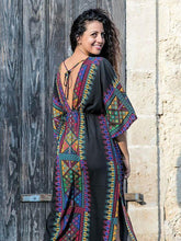 Load image into Gallery viewer, Bohemia Deep V Neck Split-side Elastic Waist Kaftan Beach Dress
