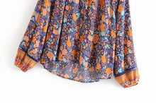 Load image into Gallery viewer, Spring New Bohemian Vintage Lace Print Cutout Long Sleeve Shirt Top