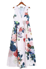 Load image into Gallery viewer, Autumn And Winter Sexy V-Neck Print Sleeveless High Waist Evening Dress