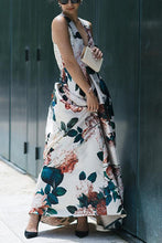 Load image into Gallery viewer, Autumn And Winter Sexy V-Neck Print Sleeveless High Waist Evening Dress