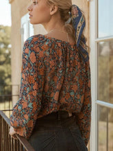 Load image into Gallery viewer, Spring New Bohemian Vintage Lace Print Cutout Long Sleeve Shirt Top