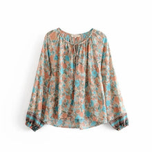 Load image into Gallery viewer, Spring New Bohemian Vintage Lace Print Cutout Long Sleeve Shirt Top