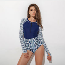 Load image into Gallery viewer, Sexy Conjoined Female Hot Spring Long Sleeve Slim Surf Diving Suit