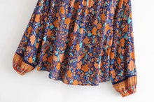 Load image into Gallery viewer, Spring New Bohemian Vintage Lace Print Cutout Long Sleeve Shirt Top