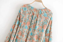 Load image into Gallery viewer, Spring New Bohemian Vintage Lace Print Cutout Long Sleeve Shirt Top