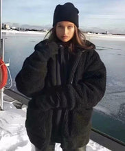 Load image into Gallery viewer, Loose Padded Warm Lamb Lamb Leisure Lapel Double Pocket Coat