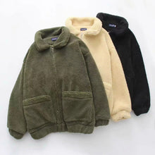 Load image into Gallery viewer, Loose Padded Warm Lamb Lamb Leisure Lapel Double Pocket Coat