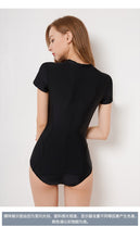 Load image into Gallery viewer, Sexy Conjoined Female Swimwear Hot Spring Short Sleeves Thin Surfing Diving Suit Swimwear