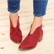 Load image into Gallery viewer, Nude Boots Deep V Sexy Short Boots Casual Comfortable Zipper Shoes Women's Boots