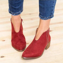 Load image into Gallery viewer, Nude Boots Deep V Sexy Short Boots Casual Comfortable Zipper Shoes Women's Boots