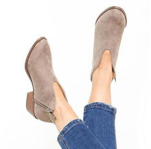 Load image into Gallery viewer, Nude Boots Deep V Sexy Short Boots Casual Comfortable Zipper Shoes Women's Boots