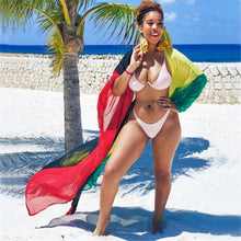 Load image into Gallery viewer, Split-joint Loose Plus Size Printed Chiffon Swimwear Cover-up