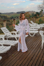 Load image into Gallery viewer, White Sexy Empire Hollow Beach Cover-ups Dress