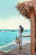 Load image into Gallery viewer, White Sexy Empire Hollow Beach Cover-ups Dress