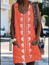 Load image into Gallery viewer, Printed Strap Patch Pocket Short Sleeve Dress for Women