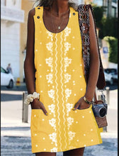 Load image into Gallery viewer, Printed Strap Patch Pocket Short Sleeve Dress for Women