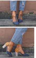 Load image into Gallery viewer, Large Size Thick and Suede Wild High Heel Sandals Women