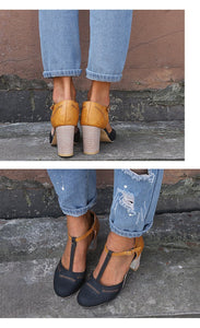 Large Size Thick and Suede Wild High Heel Sandals Women