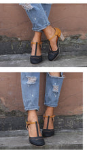 Load image into Gallery viewer, Large Size Thick and Suede Wild High Heel Sandals Women