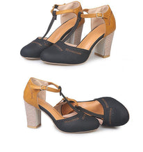 Load image into Gallery viewer, Large Size Thick and Suede Wild High Heel Sandals Women