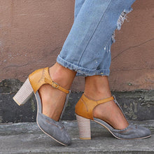 Load image into Gallery viewer, Large Size Thick and Suede Wild High Heel Sandals Women