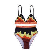 Load image into Gallery viewer, New Female Split Swimsuit High Waist Sexy Printed Letter Bikini