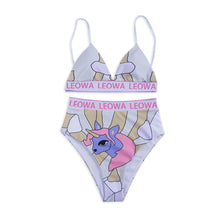 Load image into Gallery viewer, New Female Split Swimsuit High Waist Sexy Printed Letter Bikini