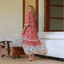 Load image into Gallery viewer, Bohemian Beach Holiday Style Pleated Print Dress