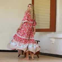 Load image into Gallery viewer, Bohemian Beach Holiday Style Pleated Print Dress