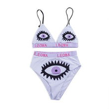 Load image into Gallery viewer, New Split Swimsuit High Waist Feminine Print Eye Bikini