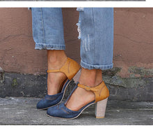 Load image into Gallery viewer, Large Size Thick and Suede Wild High Heel Sandals Women