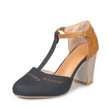 Load image into Gallery viewer, Large Size Thick and Suede Wild High Heel Sandals Women