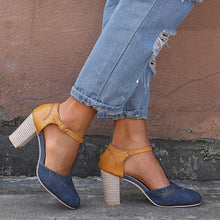 Load image into Gallery viewer, Large Size Thick and Suede Wild High Heel Sandals Women