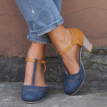 Load image into Gallery viewer, Large Size Thick and Suede Wild High Heel Sandals Women