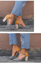 Load image into Gallery viewer, Large Size Thick and Suede Wild High Heel Sandals Women