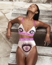Load image into Gallery viewer, New Split Swimsuit High Waist Feminine Print Eye Bikini