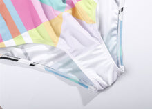 Load image into Gallery viewer, New Contrast Color Geometric Print One-piece Swimsuit