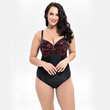 Load image into Gallery viewer, Siamese Women's Triangle Cross Print Large Size Swimsuit