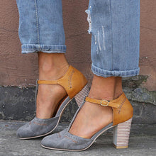 Load image into Gallery viewer, Large Size Thick and Suede Wild High Heel Sandals Women