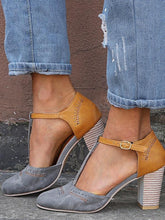 Load image into Gallery viewer, Large Size Thick and Suede Wild High Heel Sandals Women