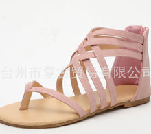 Load image into Gallery viewer, Knitted Toe Roman Sandals Female Summer Flat Large Size Women's Shoes