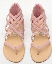 Load image into Gallery viewer, Knitted Toe Roman Sandals Female Summer Flat Large Size Women's Shoes